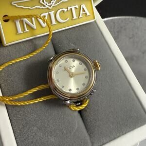 Invicta Angel Women's Ring Watch 17.5mm, Two Tone (48576) $199 MSRP-NEW IN BOX